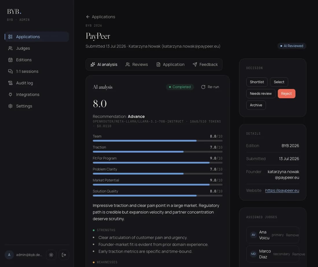 AI pre-analysis on every application