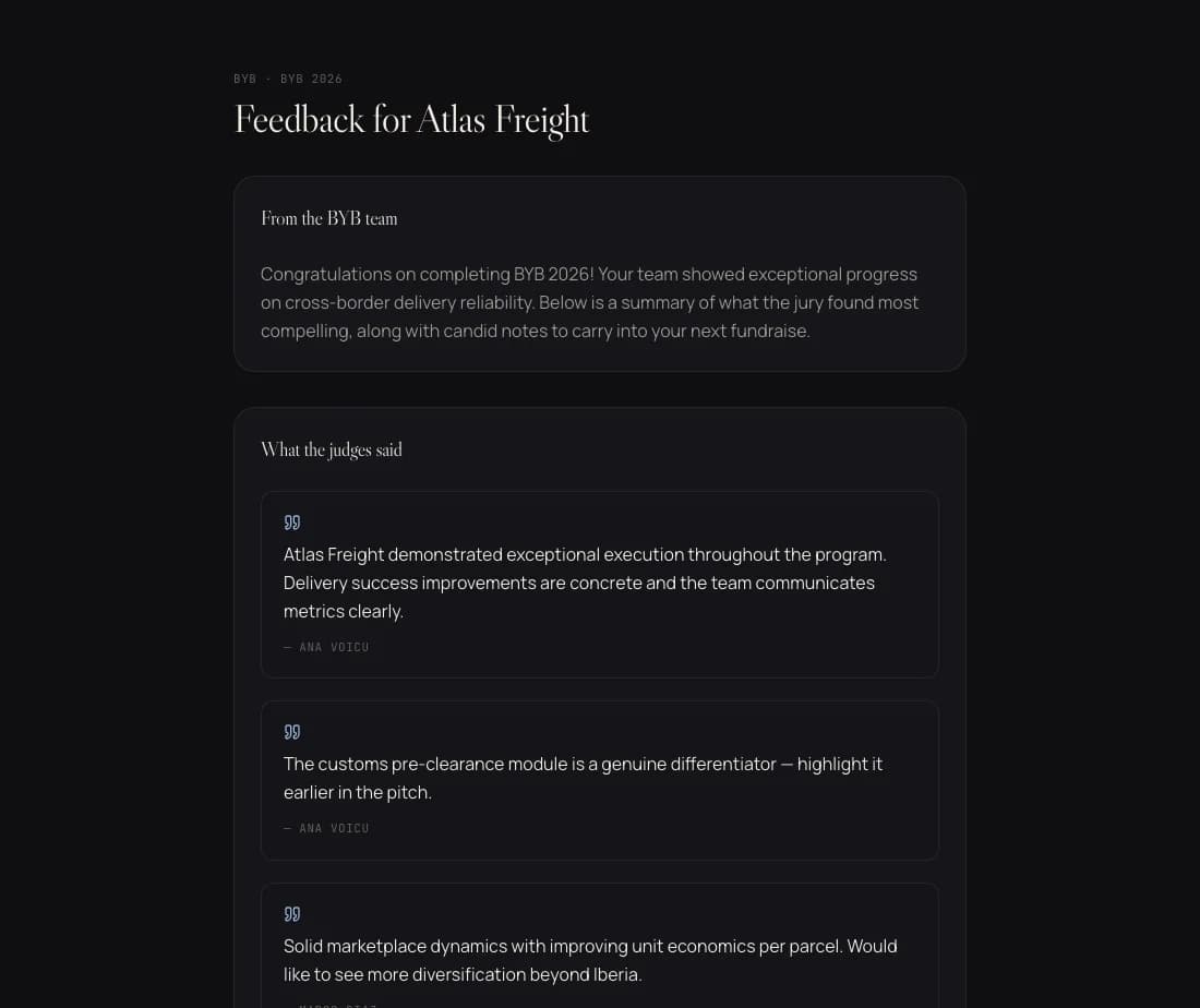 Structured feedback, not a rejection email